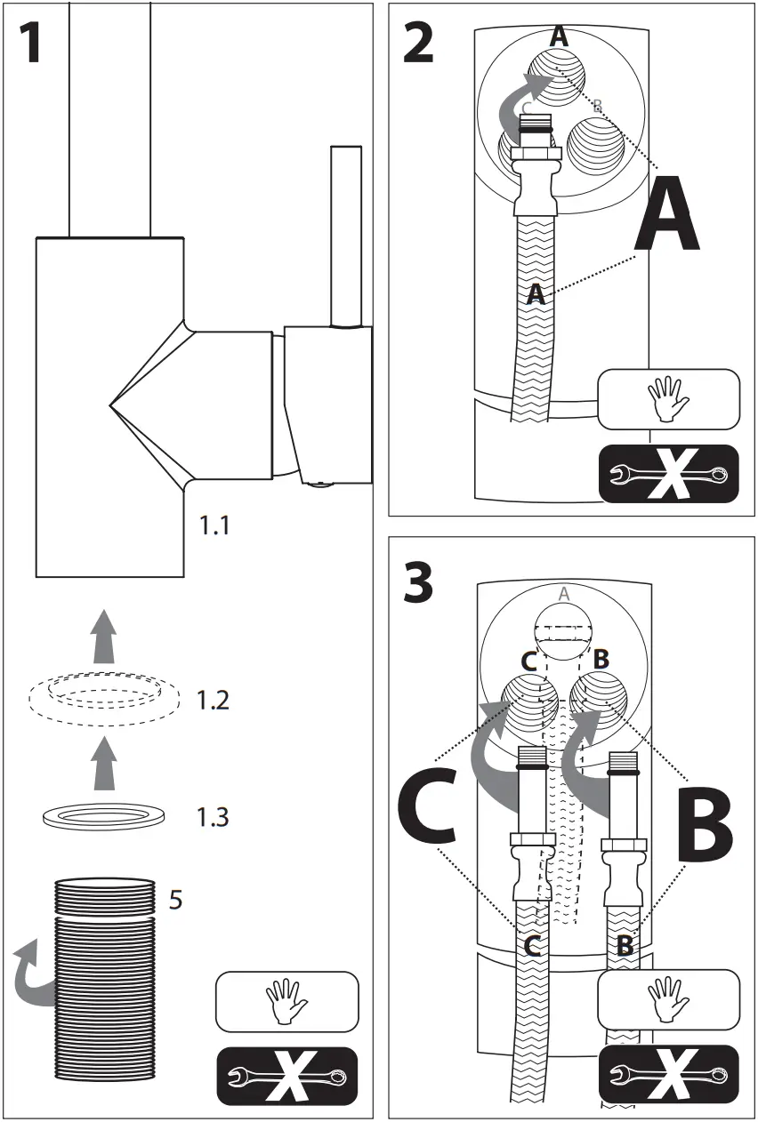SCHUTTE Cornwall Low Pressure Sink Faucet 360 Degree Swivel Faucet - FIGURE 3