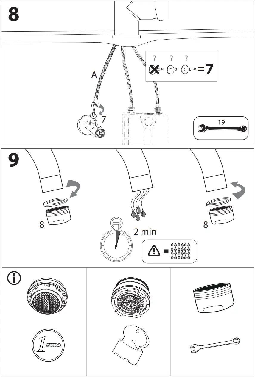 SCHUTTE Cornwall Low Pressure Sink Faucet 360 Degree Swivel Faucet - FIGURE 7