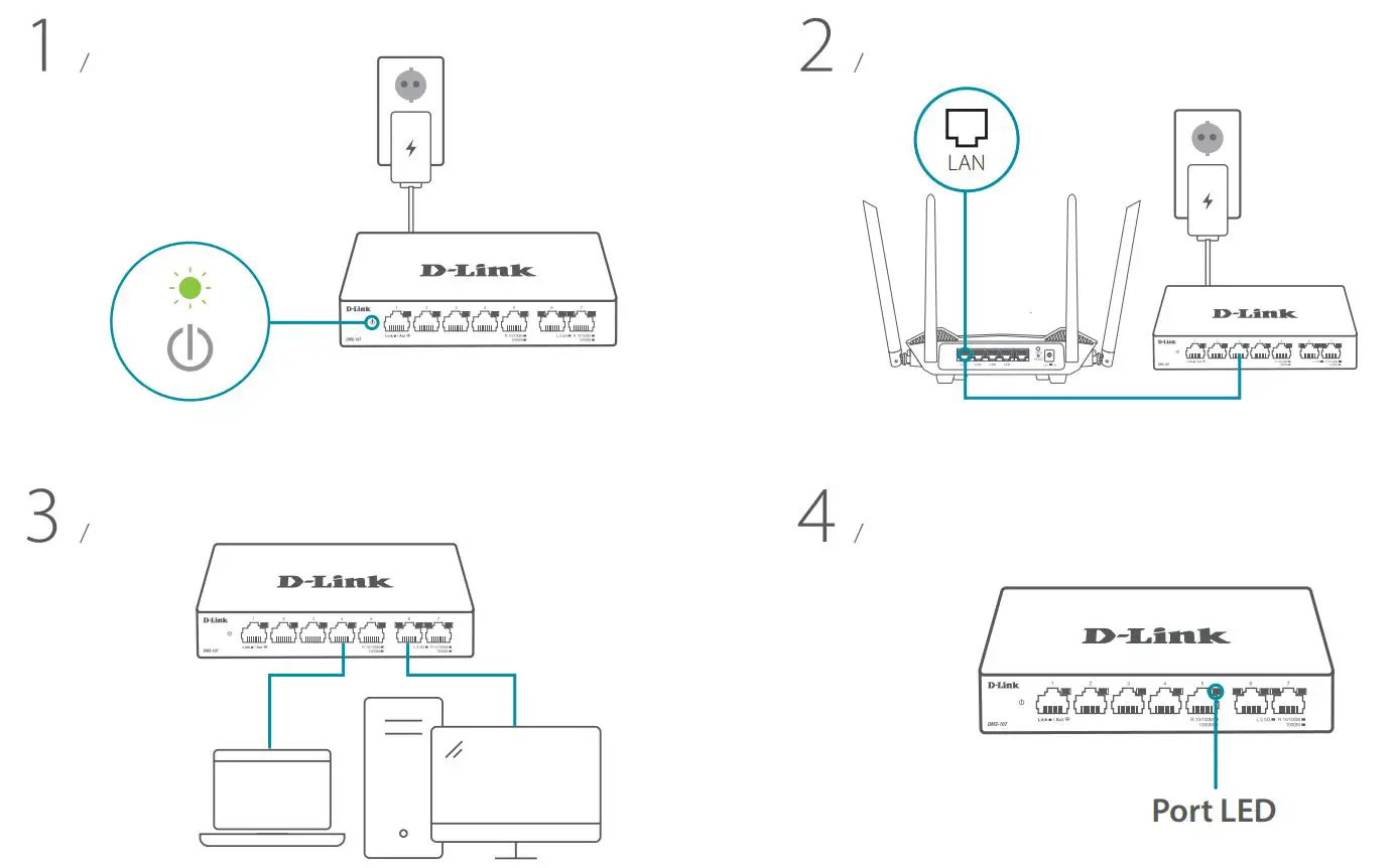 D-Link DMS-1070 7 Port Multi-Gigabit Desktop Switch User Guide - How to use