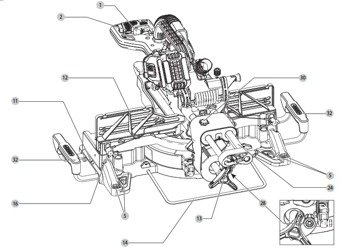 DEWALT DCS781 60V MAX Brushless 12 Inch Sliding Miter Saw - overview 2