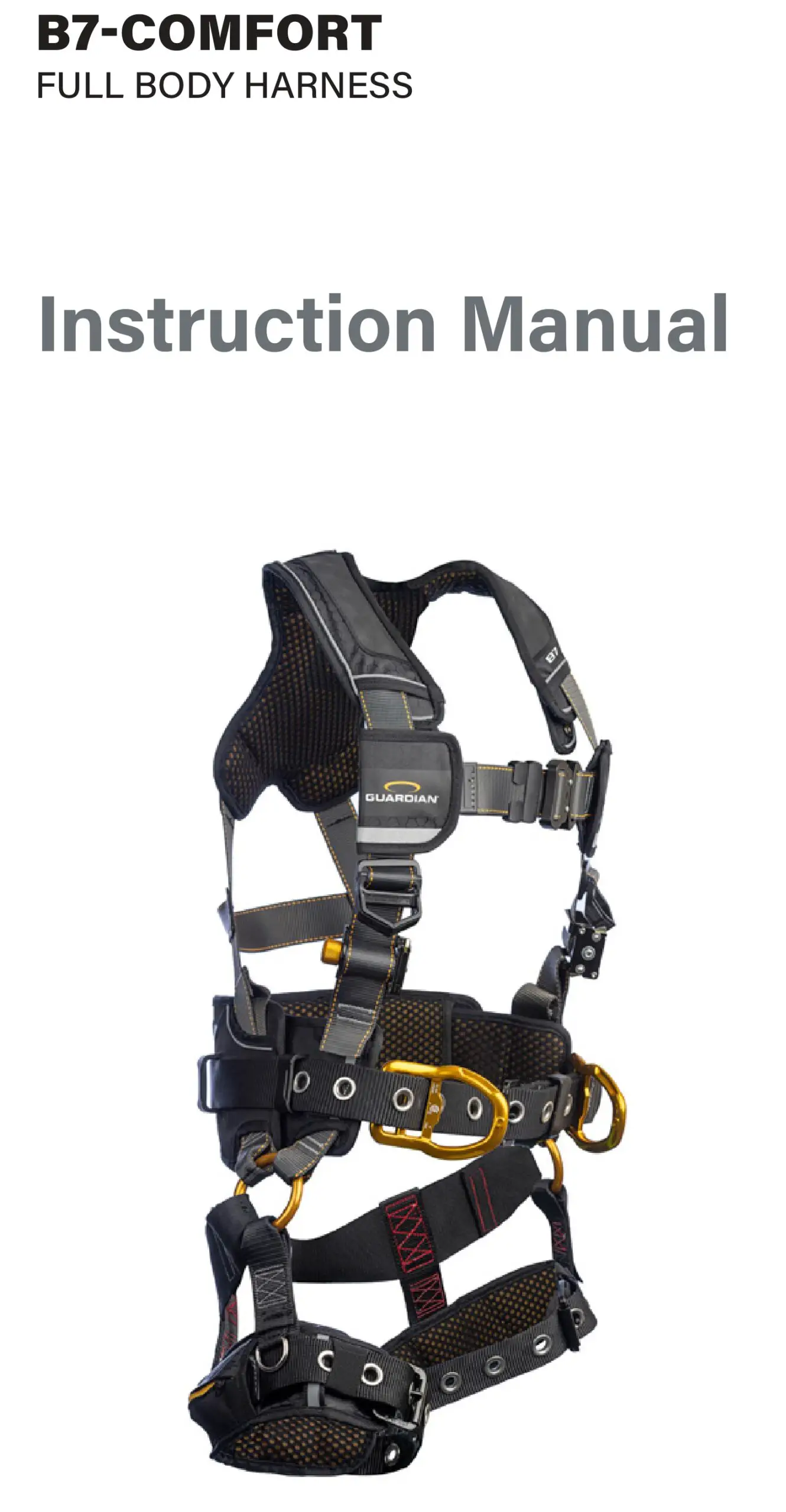 GUARDIAN B7 Comfort Full Body Harness Instruction Manual