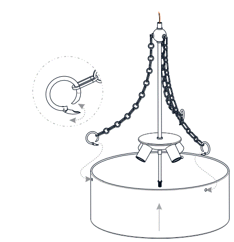 QUOIZEL-QOP5606MBK-4-Light-Painted-Brass-Shaded-Pendant-FIG-6