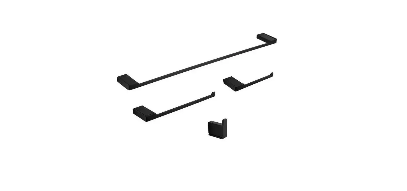 Getpro Hd-yyq-bk-01 4 Piece Bath Hardware Set With Double Towel Bar Toilet Paper Holder Towel Hook Instructions