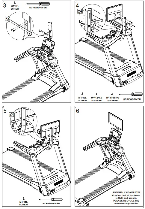 BODYCRAFT T1000 LCD Treadmill TV Rack - PARTS MOUNT
