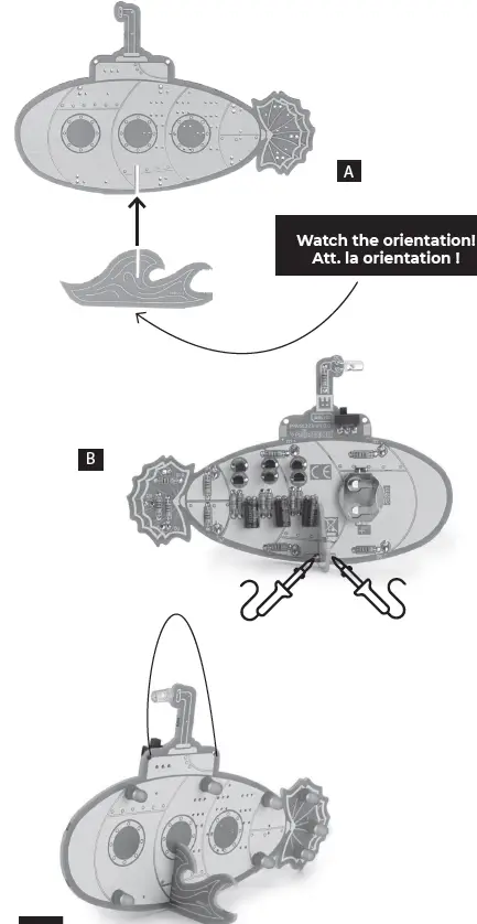 WHADDA WSL223-160222 Retro Submarine Educational Soldering Kit 10