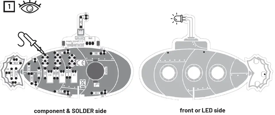 WHADDA WSL223-160222 Retro Submarine Educational Soldering Kit 2