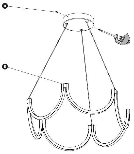 artika PDT-AD5C-HD2BL Pendant LED Light Fixture - fig 1