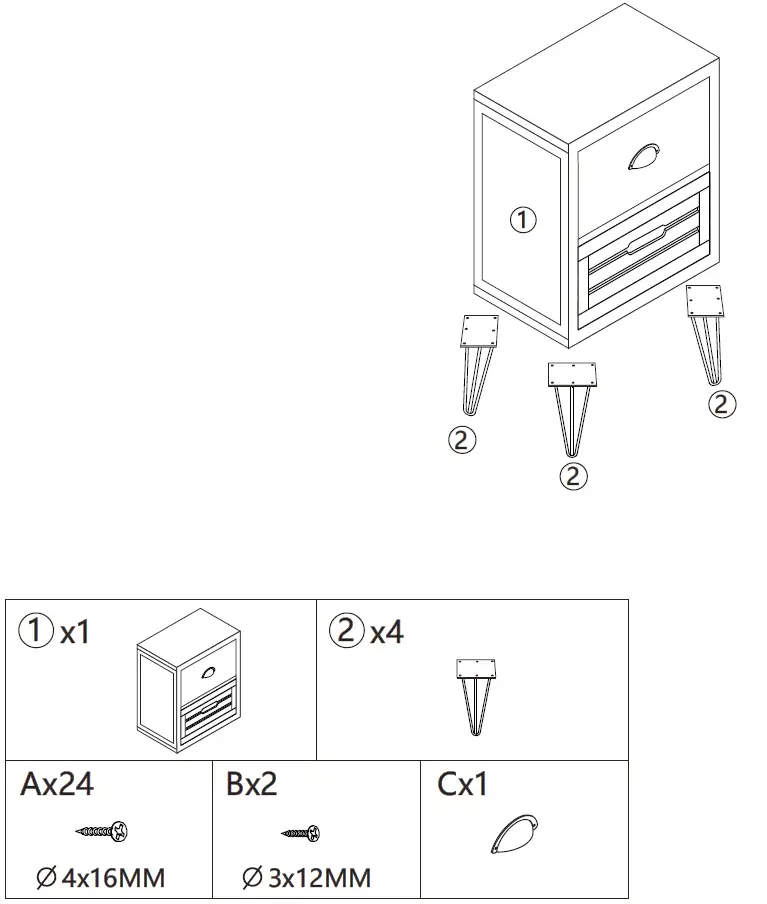 ModernLuxe-L-WF297939AAM-Wooden-Nightstand-with-Two-Drawer-and-Metal-Feet-Modern-Style-Bedside-Table-2