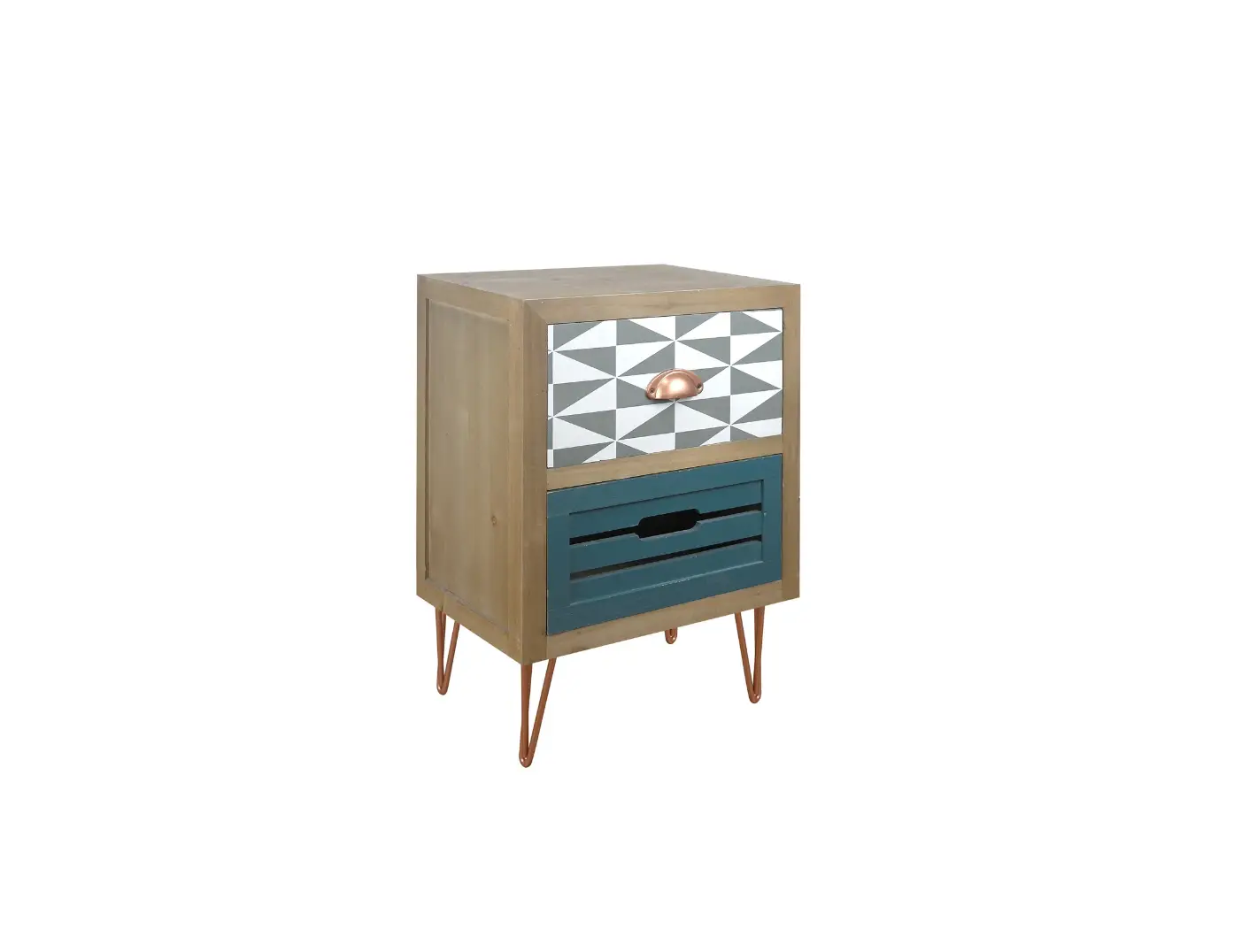 Modernluxe L-wf297939aam Wooden Nightstand With Two Drawer And Metal Feet Modern Style Bedside Table Installation Guide