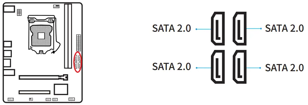 HUANANZHI P55 Motherboard - SATA Interface