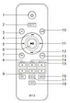 moonki MW-212LT220 Party Speaker - remote control