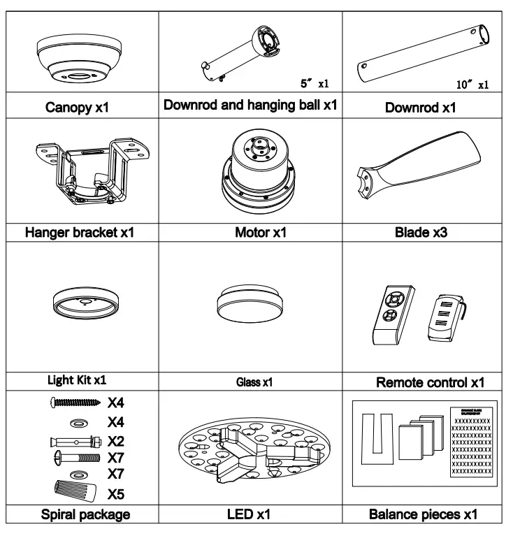 YOUKAIN MDWF-JS5201AC LED Light Ceiling Fan - Fig