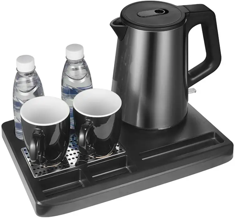 LiFE Welcome Graphite Tray for Hotels with 1.0L Water Kettle 1650W and 2 Ceramic Cups