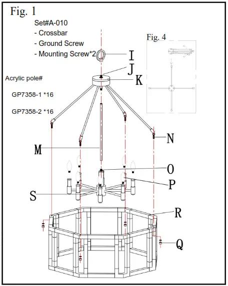 METROPOLITAN N7358-790 Prima Vista 8-Light Aged Antique Brass Chandelier - Fig1