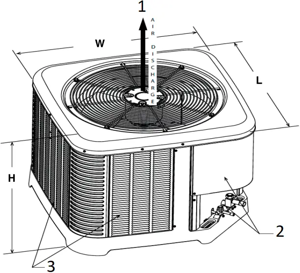 RUUD RP14AZ - Unit Dimensions