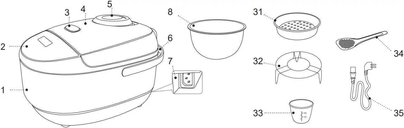 BRAYER BR2402 Multicooker - Description 1