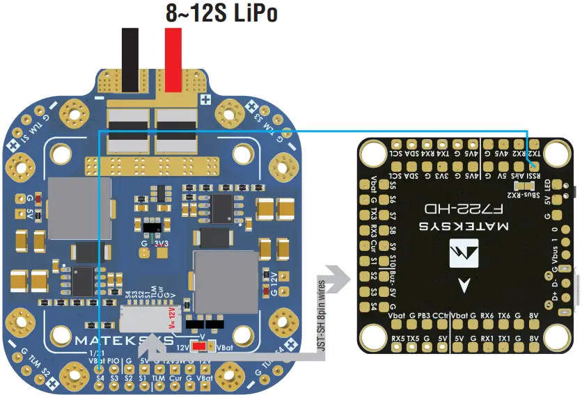 Matek FCHUB-12S with 440A Current Sensor PDB A11