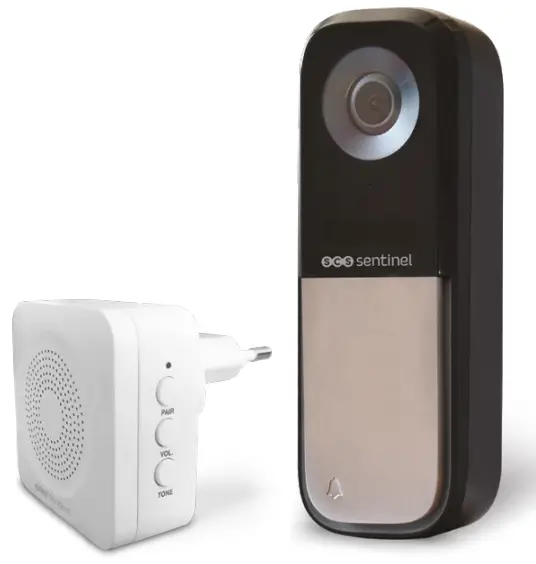 SCS sentinel CFI0026 VisioBell Wired Smart Doorbell and Wireless Chime +