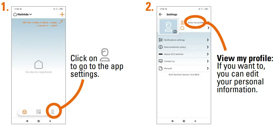 SCS sentinel CFI0026 VisioBell Wired Smart Doorbell and Wireless Chime - Application settings