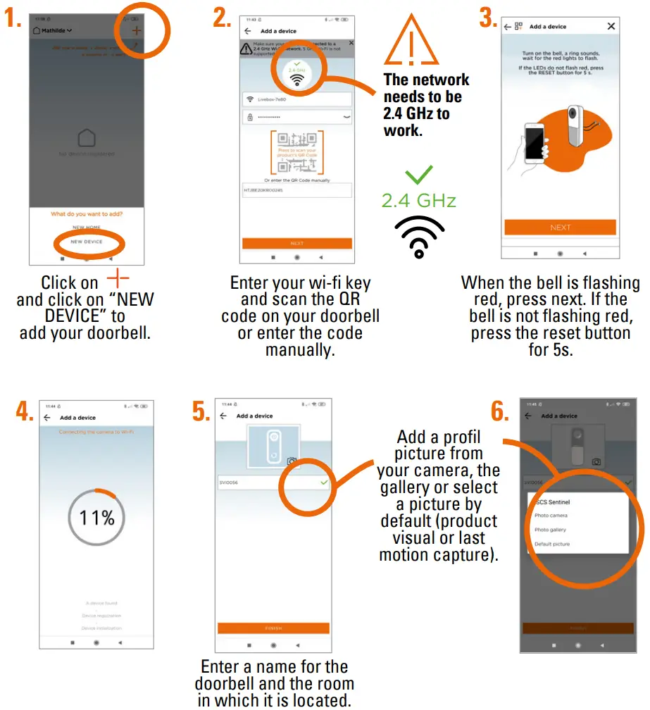 SCS sentinel CFI0026 VisioBell Wired Smart Doorbell and Wireless Chime - Wi Fi 2