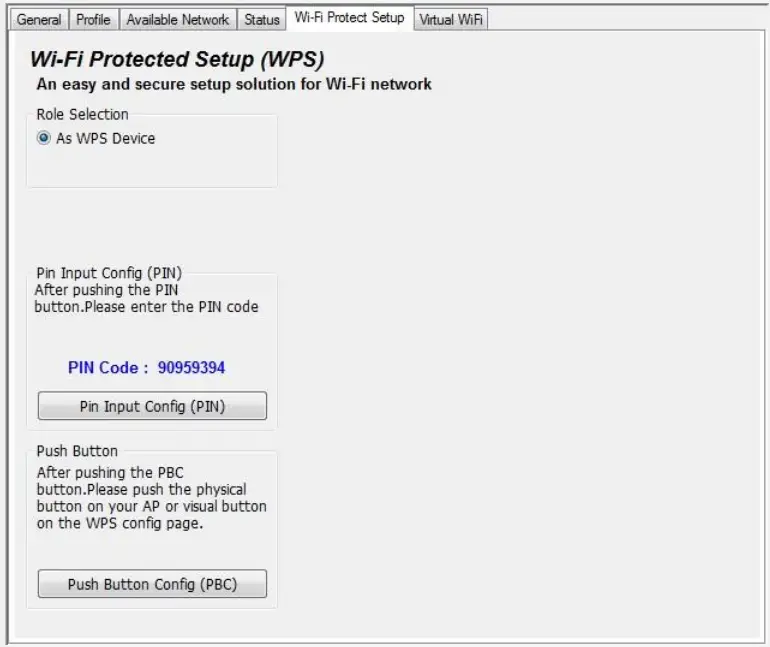 Magforms P-Series WIFI Receiver - Wi-Fi Protect Setup Page