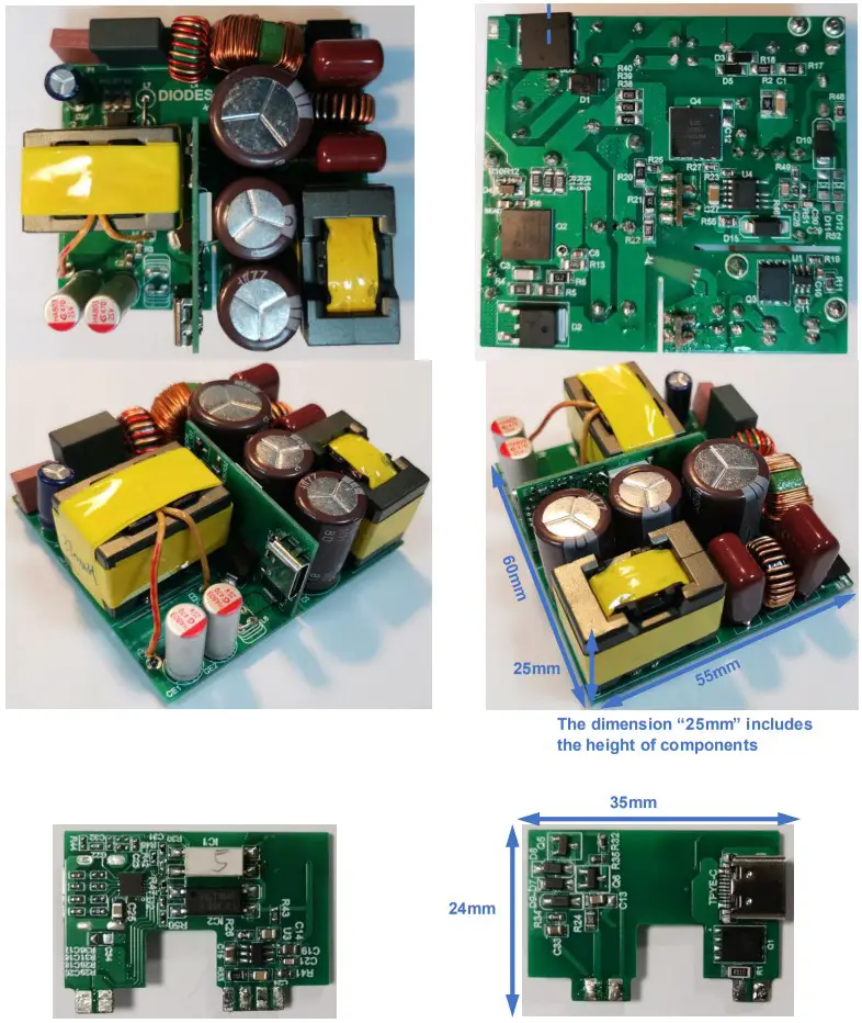 DIODES EVB1 100W PFC QR GAN PD30 Adapter