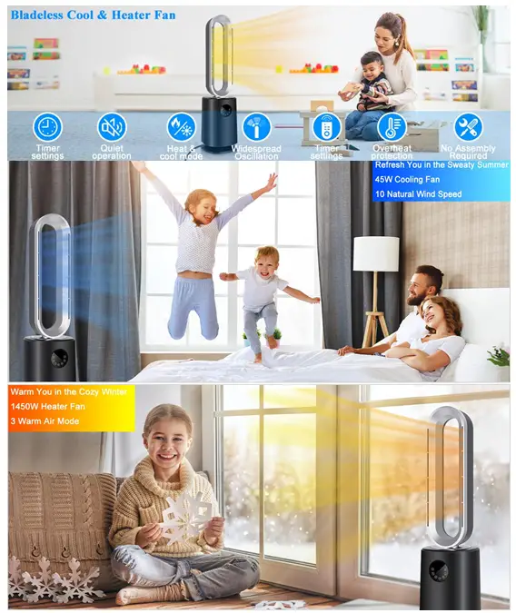 HealSmart LESSPUR35GS Blandeless Cool And Heater Fan - Fig 1