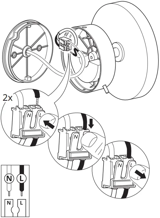 IKEA KABOMBA LED Wall Lamp Dimmable Matte Black B5
