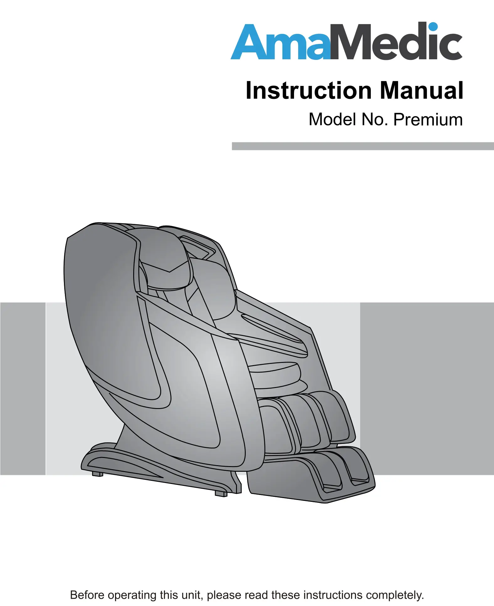 AmaMedic Premium 3D Chair Instruction Manual