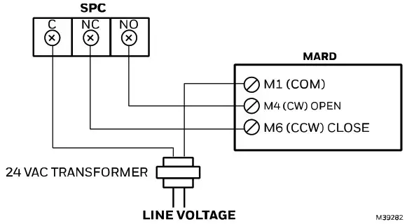 Honeywell 69 1551 Modulating Automatic Round Damper - WIRING 1