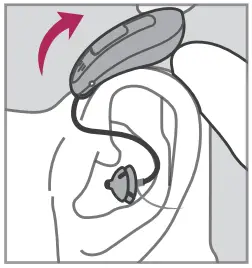 OTC JH D26AT Rechargeable BTE Hearing Aid - Place the hearing
