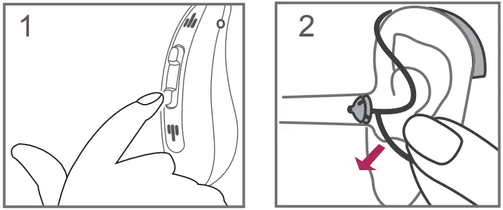 OTC JH D26AT Rechargeable BTE Hearing Aid - stabilizer bar 1