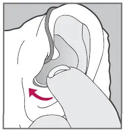 OTC JH D26AT Rechargeable BTE Hearing Aid - stabilizer bar