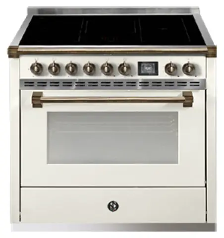 Steel AQ9S 5FI NA B Ascot 90cm Nuvola with Bronze Trim Induction Freestanding Cooker