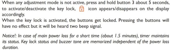 FIG 16 Key lock activation deactivation
