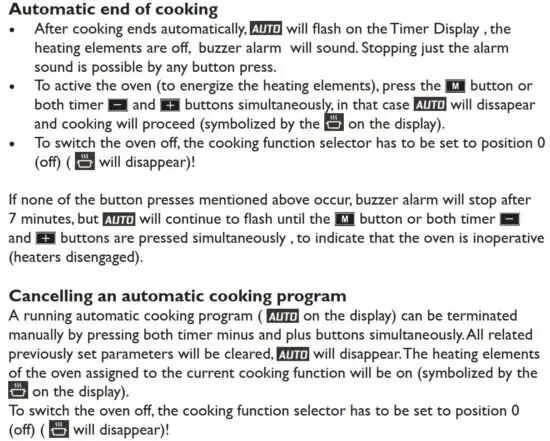 FIG 43 Automatic end of cooking