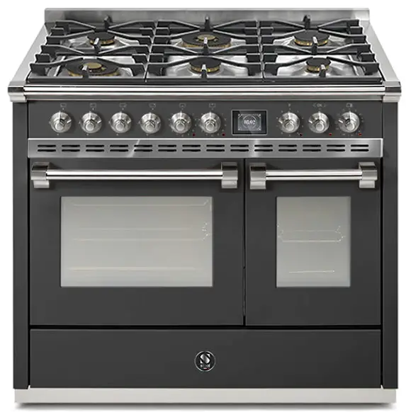 steel AQ10SF 6W BA C Ascot 100 100cm Upright Cooker with 70 liter Comb Steam Oven