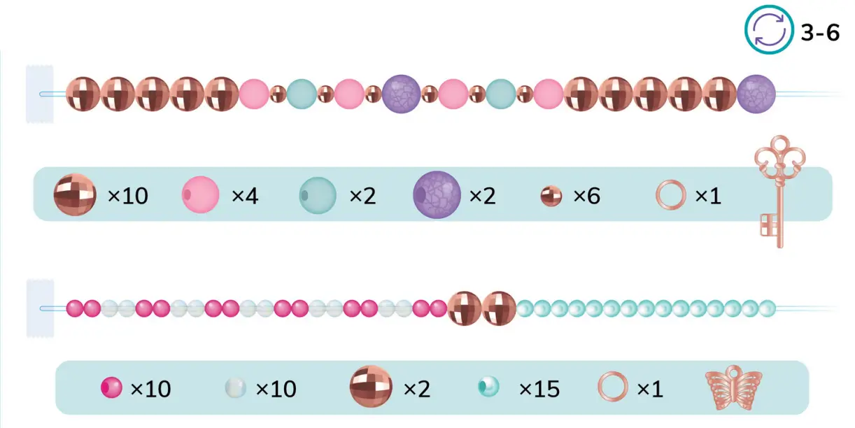 make it real 1202 Bedazzled Charm Bracelets - flat surface10