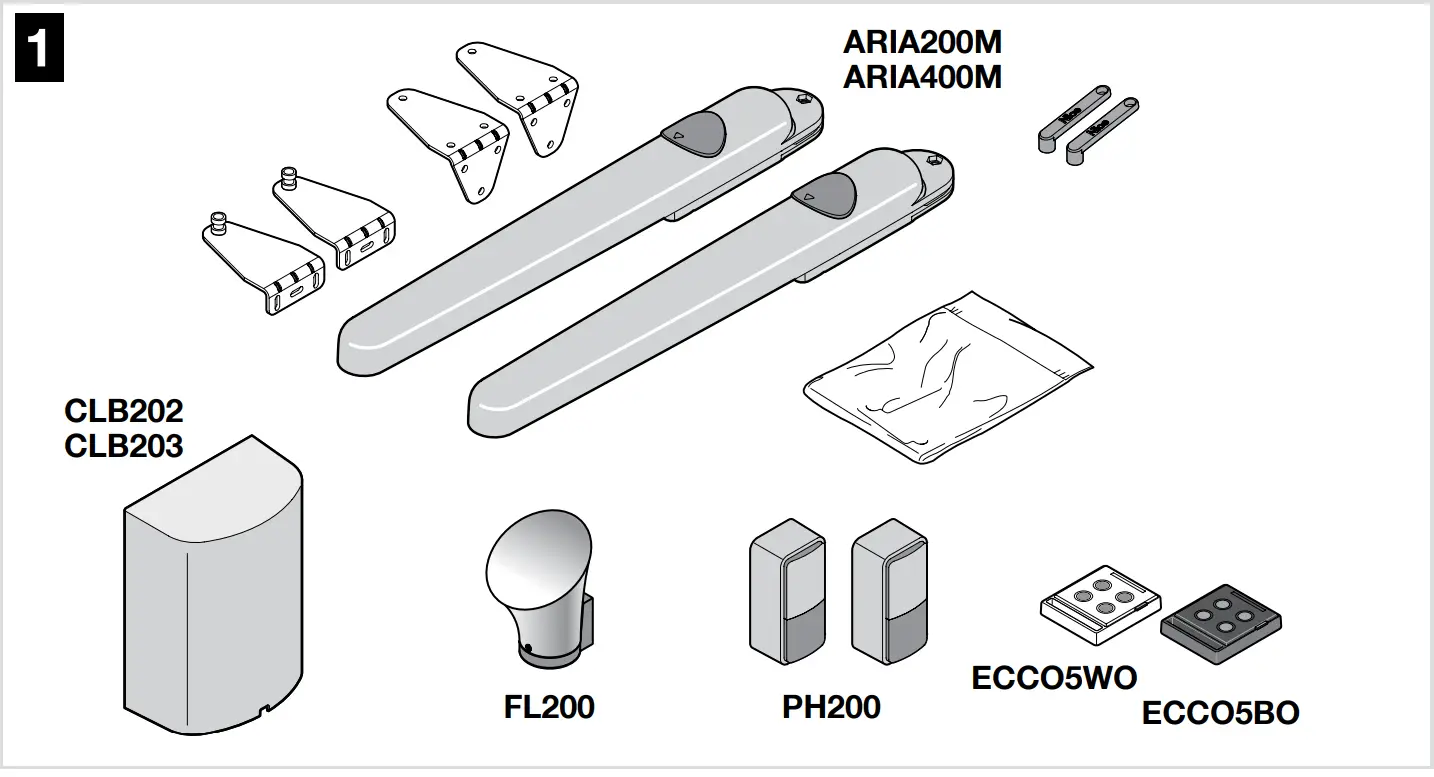 Nice Aria200 Swing Gate Automation - Figure 1