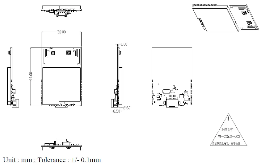 LITEON-NIU6-802.11-b-g-n-1T1R-2.4GHz-Wi-Fi +BLE-5.0 BT-Module-fig- (2)
