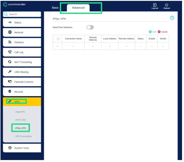 Navigation Menu Option