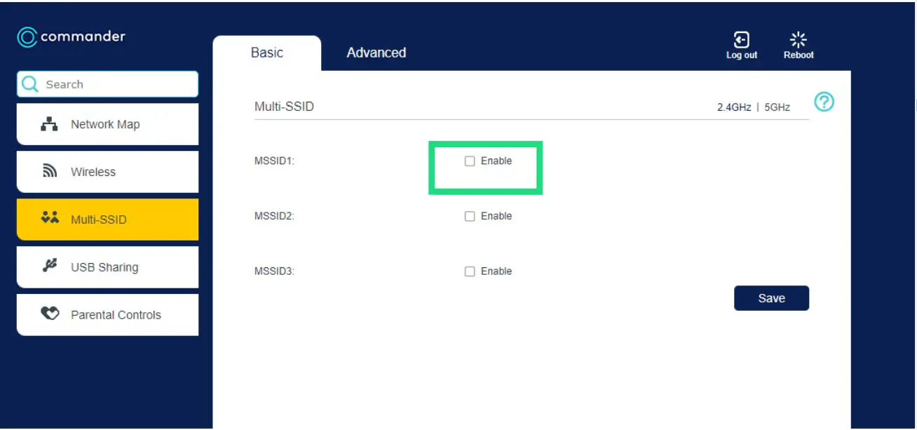 Tick the enable check box
