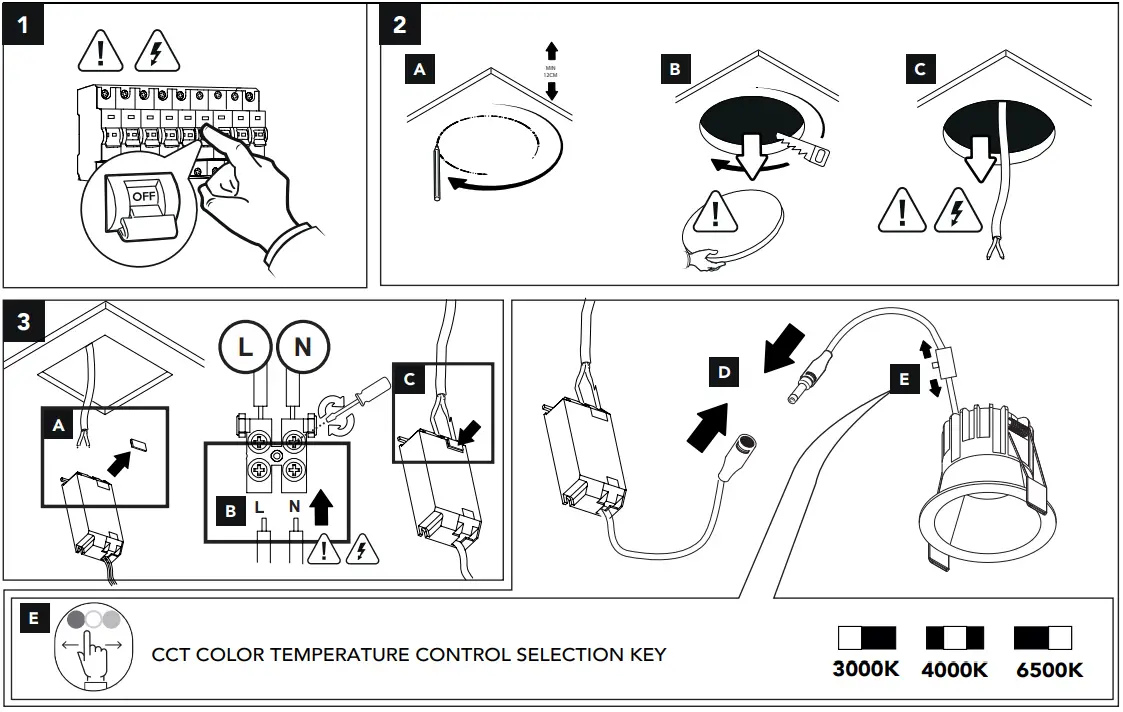 faneurope INC QUARK R12 BCO Round Metal Recessed Spotlights - Assembly