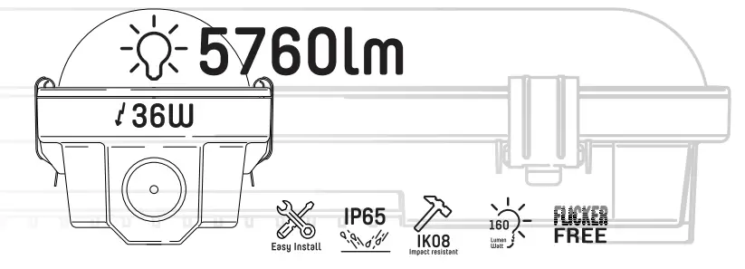 Proventa 2400298 Ultra LED TL Lighting 120 Cm For Garage And Warehouse-FIG1