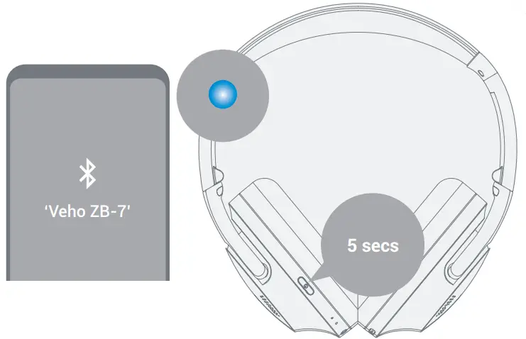veho ZB 7 Wireless Noise Cancelling Headphones - Pairing