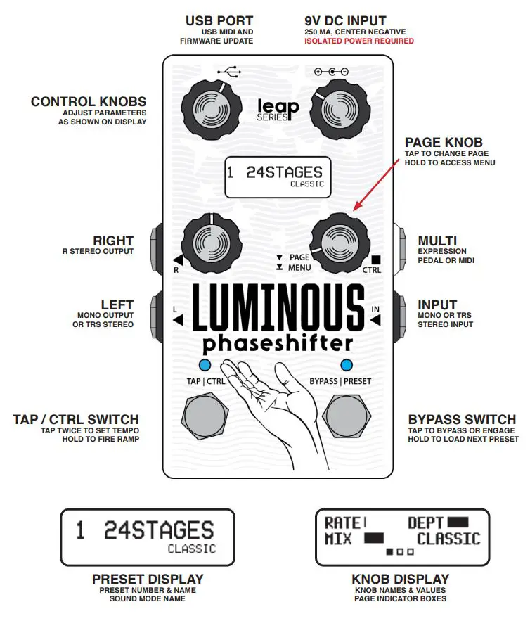 ALEXANDER Leap Series Luminous Beta Phase Shifter Owner's Manual - Product Overview
