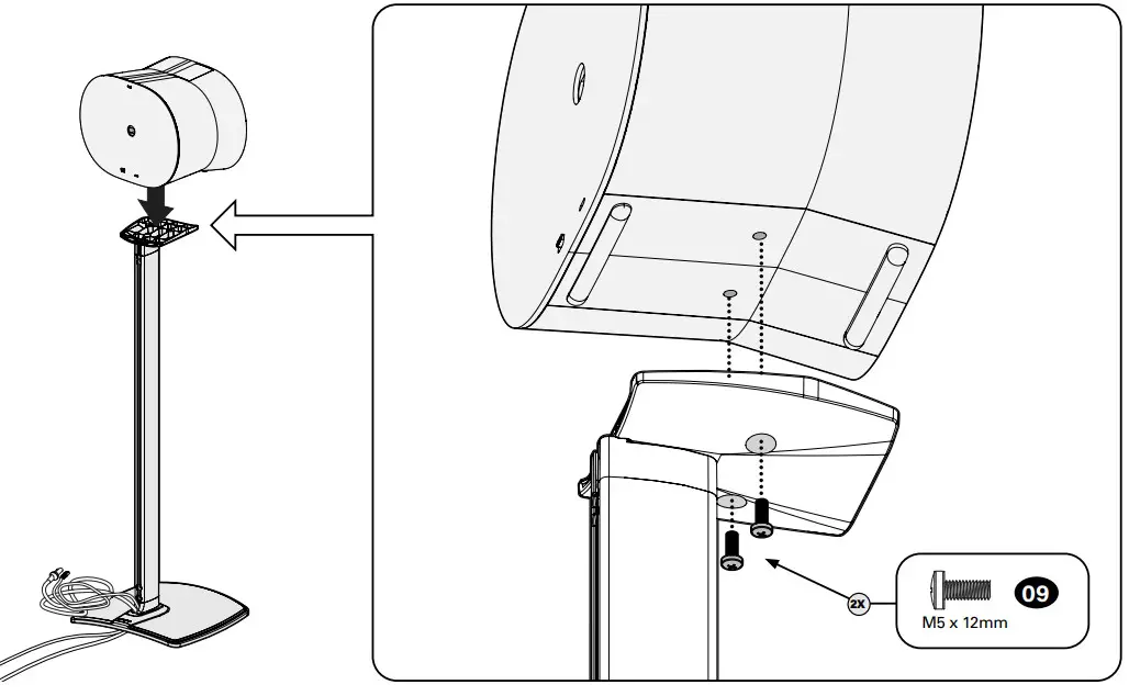 SANUS WSSE31, WSSE32 Speaker Stand for SONOS Era 300 - STEP 5
