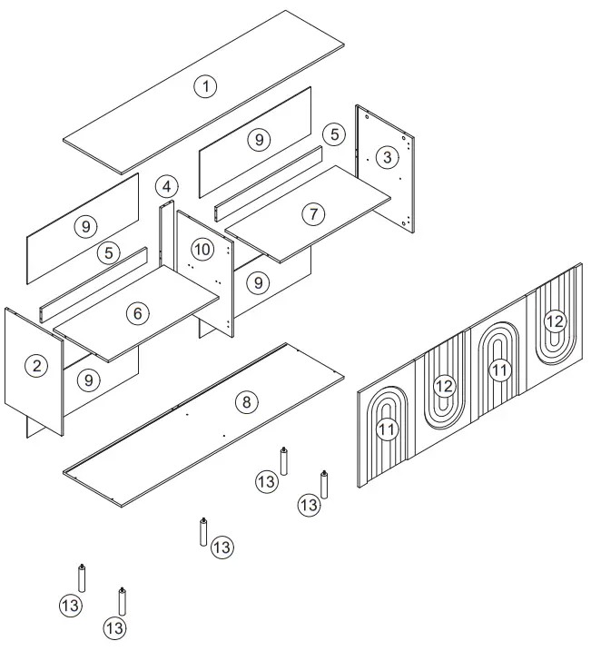 FUFU GAGA LJY KF210198-0 Contemporary Modern White Buffet - Box 1