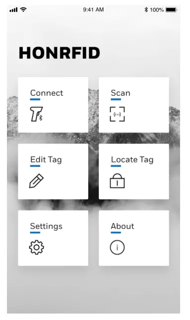 Honeywell IH45 Handheld UHF RFID Reader - Home screen