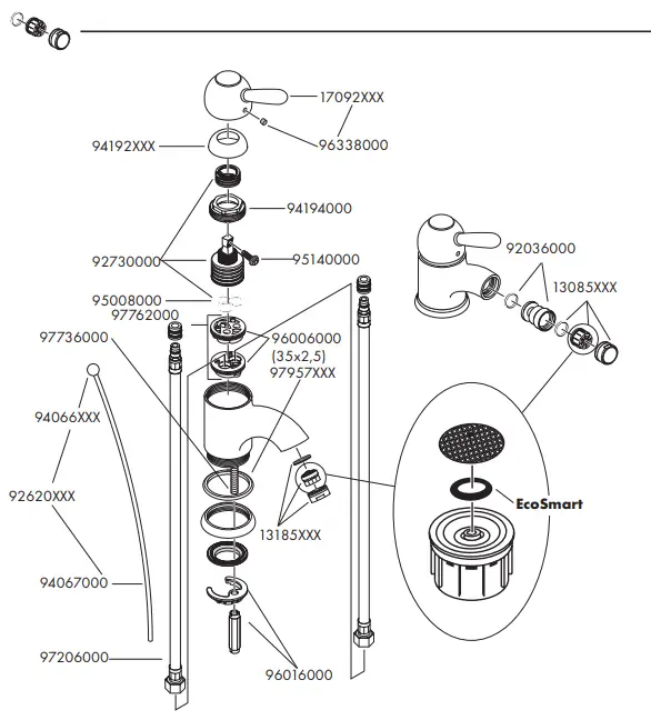 AXOR 17210000 CARLTON Lever Bidet Faucet - fig 19